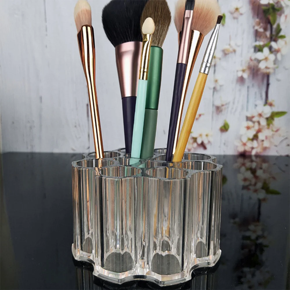 

Multi-purpose Small Lipstick Holder And Organizer Makeup Brush Holders Lip Gloss Stand Flower Shape Cosmetic Storage Box