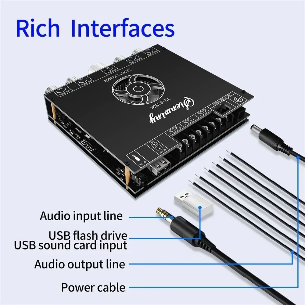 Плата усилителя Bluetooth TPA3255 220 Втx2 + 350 Вт