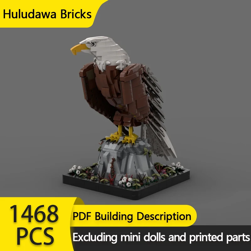 Животные украшения модель MOC строительные кирпичи стоячий белый орлан модульная