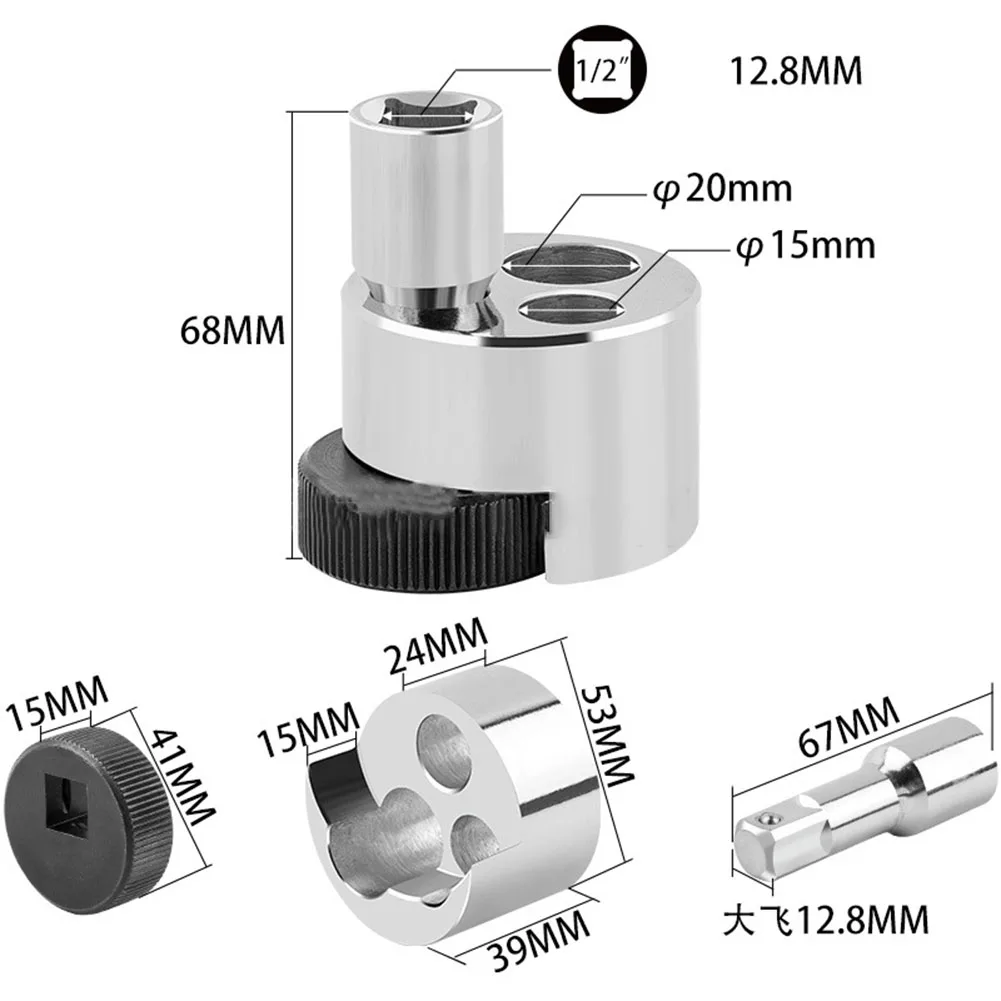 

Broken Bolt Puller Nut Extractor For 1/2" Drive Ratchet For 1/4" 6mm To 3/4" 19mm Studs Remover Car Truck Tool