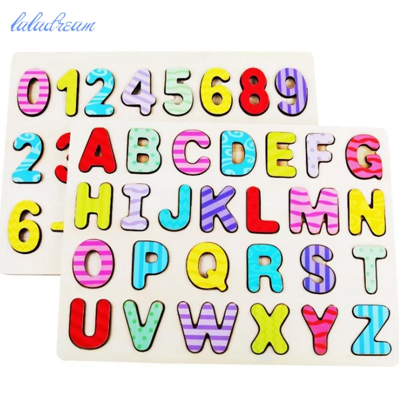 

Figure and Letter Puzzle Toys Wooden Jigsaw Games Educational Toy for Children's Early Education