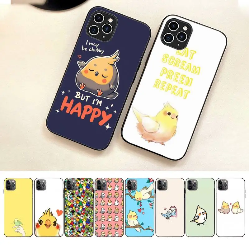 

Chubby Cockatiels Parrotlets Hello Parrot Bird Phone Case For Iphone 7 8 Plus X Xr Xs 11 12 13 14 Se2020 Mini Pro Max Case