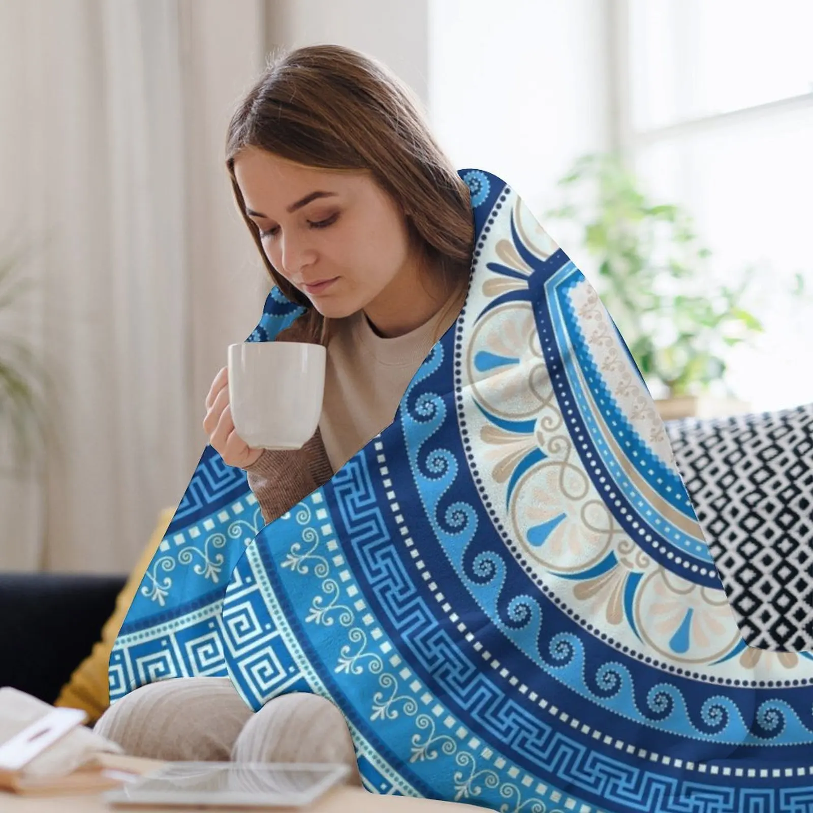 Греческий Мати Матаки - Греческое одеяло с орнаментом от сглаза модное очень