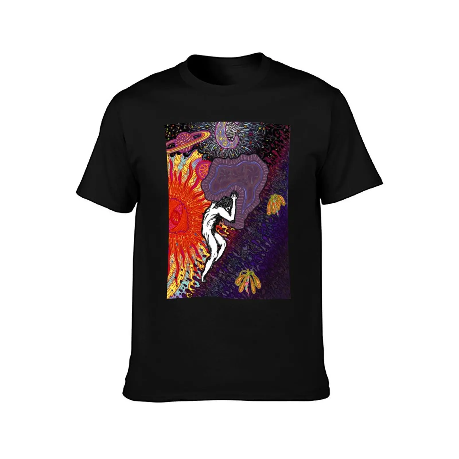 Фото PSYCHEDELIC TRIPPY HORROR VACUI MYTH OF SISYPHUS - полноцветная футболка, повседневная модная уличная футболка №2