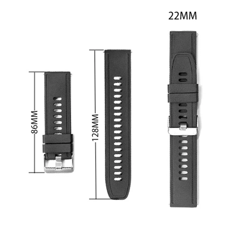 Фото Ремешок спортивный для Samsung Galaxy Watch 3 45 мм/46 мм, силиконовый браслет для Huawei GT2/Amazfit GTR, 22 мм для Amazfit 2/2S №2