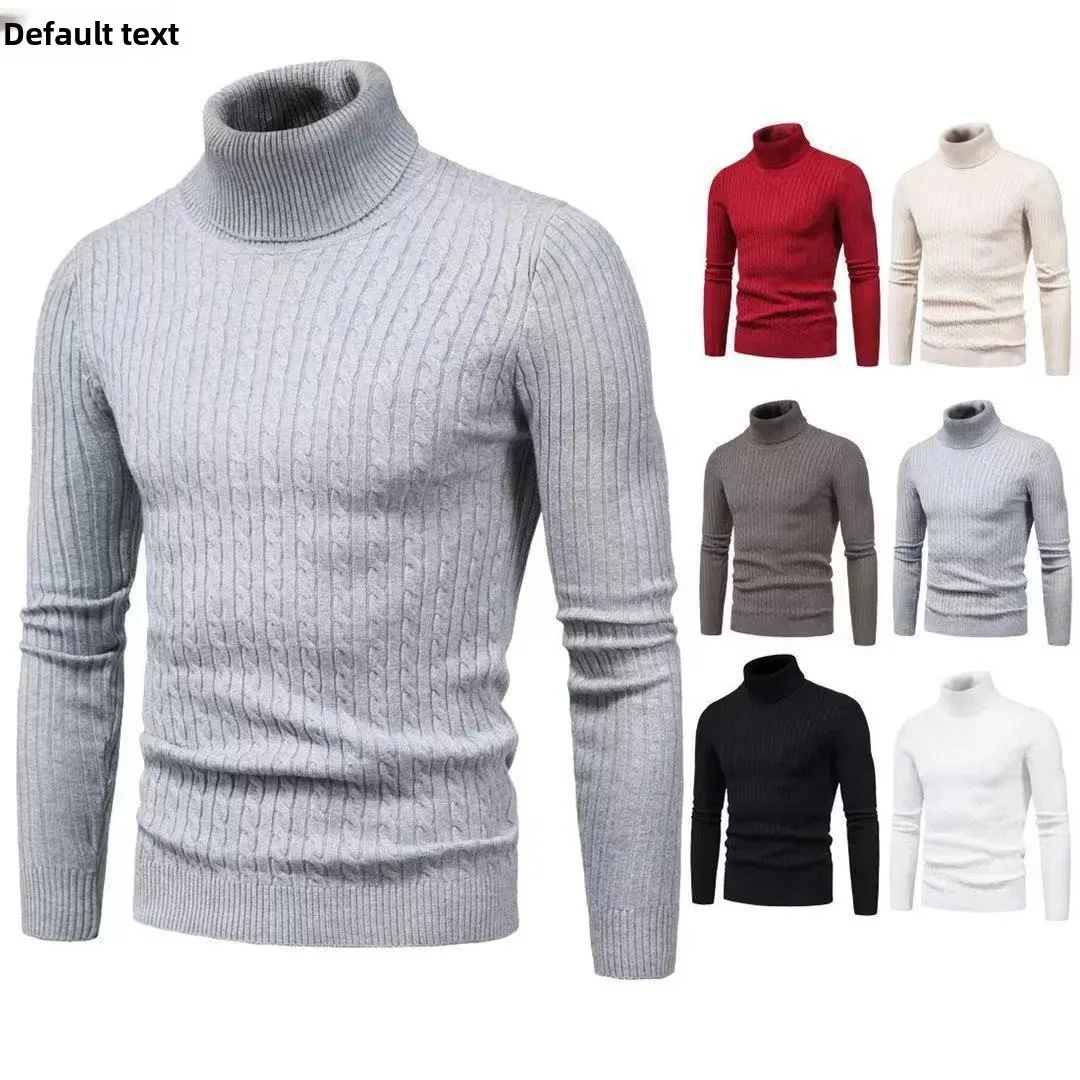 Осень/зима мужской свитер-поло/черепаховый воротник корейский стиль Slim Fit