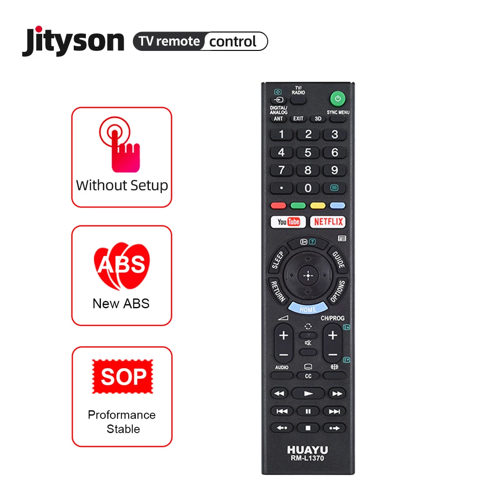 

RM-L1370 Universal TV Remote Control for Sony bravia LCD LED HD Smart TVs, with Netflix YouTube Buttons