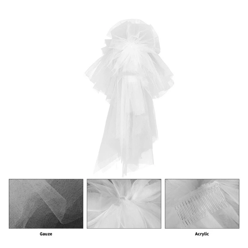 Свадебная вуаль жемчужная лента короткая фата аксессуары для волос невесты