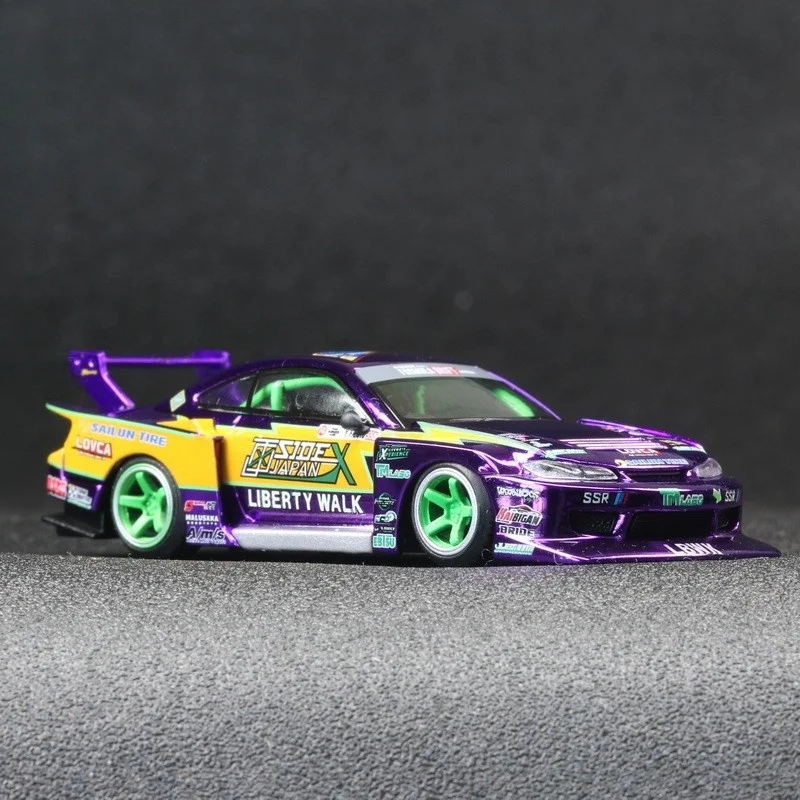 Mini GT 1/64 Silvia LB Formula Drift Competition Super Silhouette 555 S15 Модель автомобиля из сплава 576 # JDM