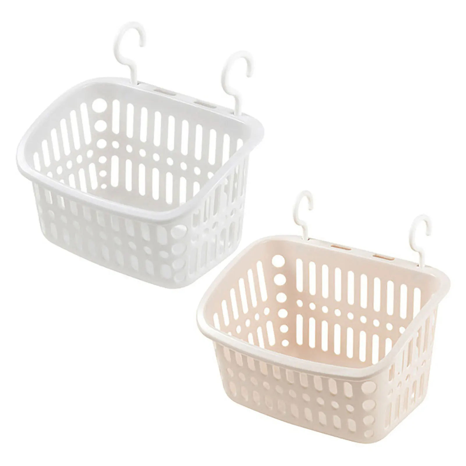 

Grid Storage Baskets With Hooks Wall Mounted Plastics Storage Organizer Over Cabinet Shelf Door10.82 X 8.07 X 6.69/27.5 X 20.5