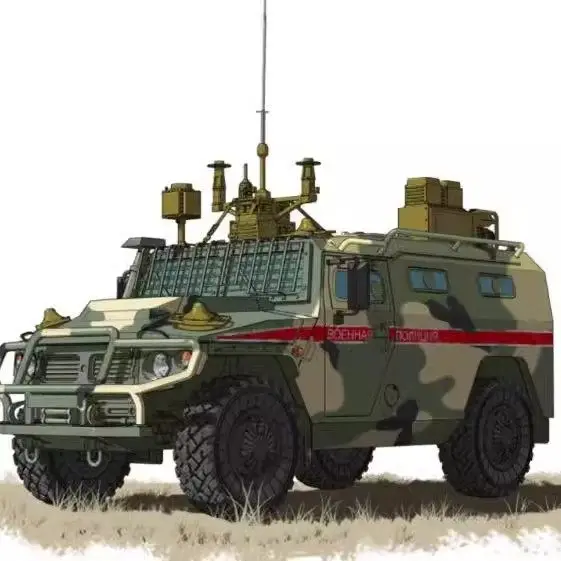 Фото Модель RPG 1/72, русская бронированная высокомощная машина, ГАЗ 233114, защитный дрон Tiger-M, модель специальных операций 575, комплект для игрушек №2