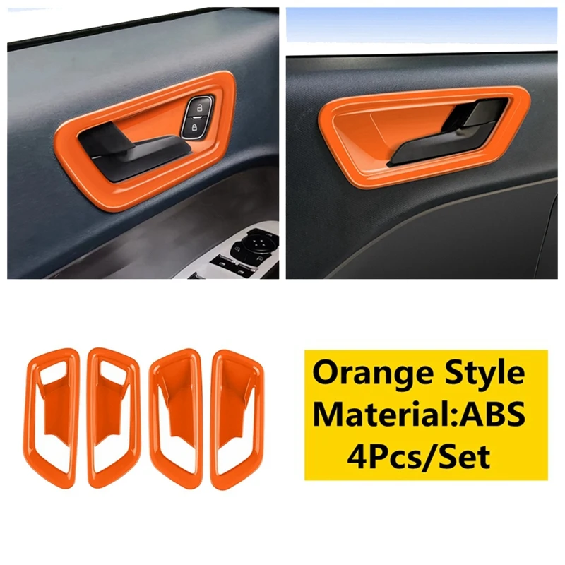 

4 шт., декоративные оранжевые накладки на внутреннюю дверь автомобиля Ford Maverick 2022 2023