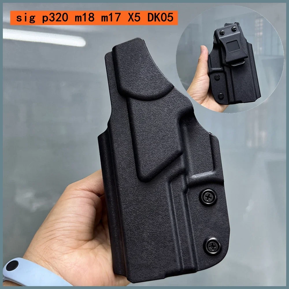 Фото Тактическая кобура Kydex для пистолетов Sig P320 M18 M17 X5 DK05, IWB, для правой руки, скрытое ношение, с креплением на ремень №1