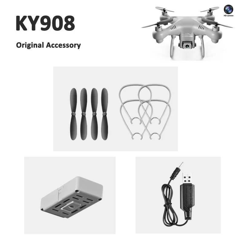 

KY908 Mini 4K Drone Original Accessory Battery USB Charger Propeller Props Blade Guard Protective Frame Spare Parts