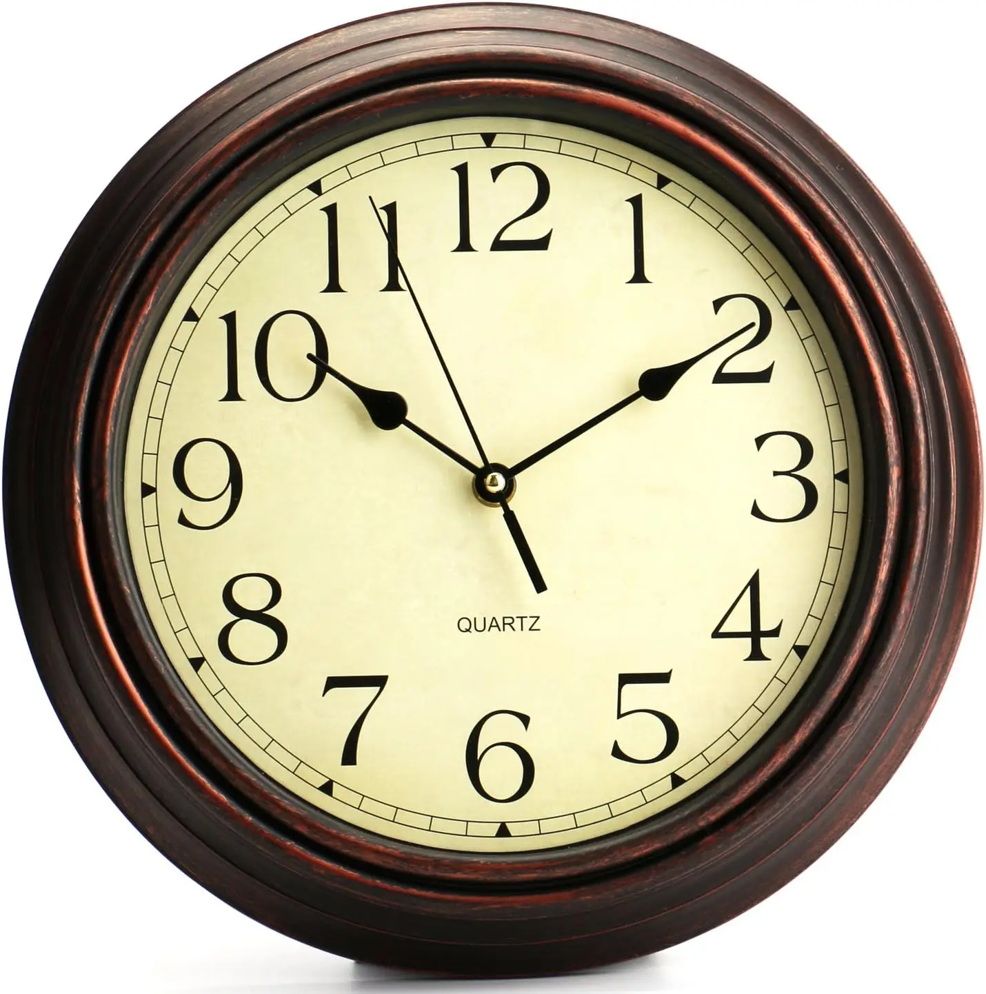 

- Reloj de pared redondo, de clásico retro, de cuarzo, reloj decorativo sin tictac, 30,5 cm