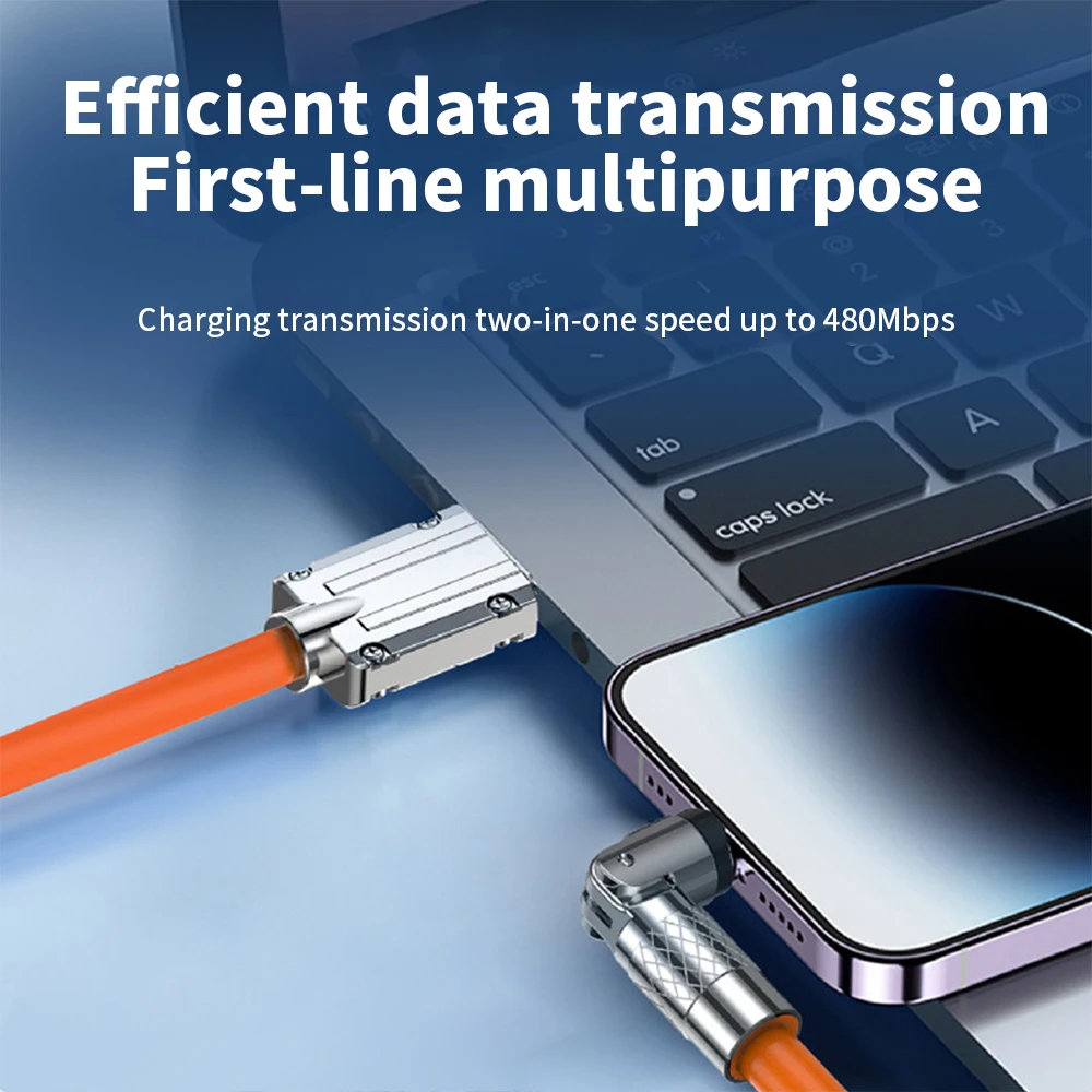 Кабель USB Type-C вращающийся на колено с подсветкой