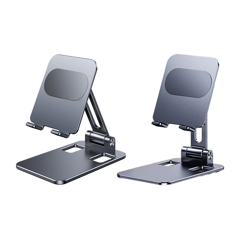 

51BE Adjustable Cell Phone Stand for Desk Foldable Desktop Phone Holder Non Slip Cradle Dock for All Smartphones Tablets