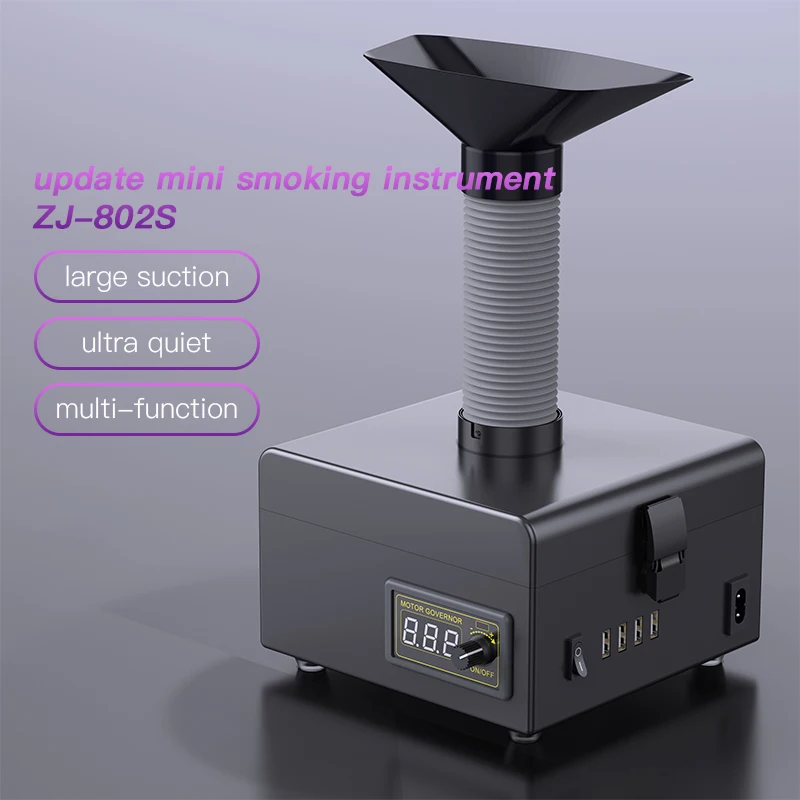 ZJ-802S DeskTop Fume Extractor Desktop Soldering Smoke Dust Purification System for Phone Repair Welding Absorbing Smoke