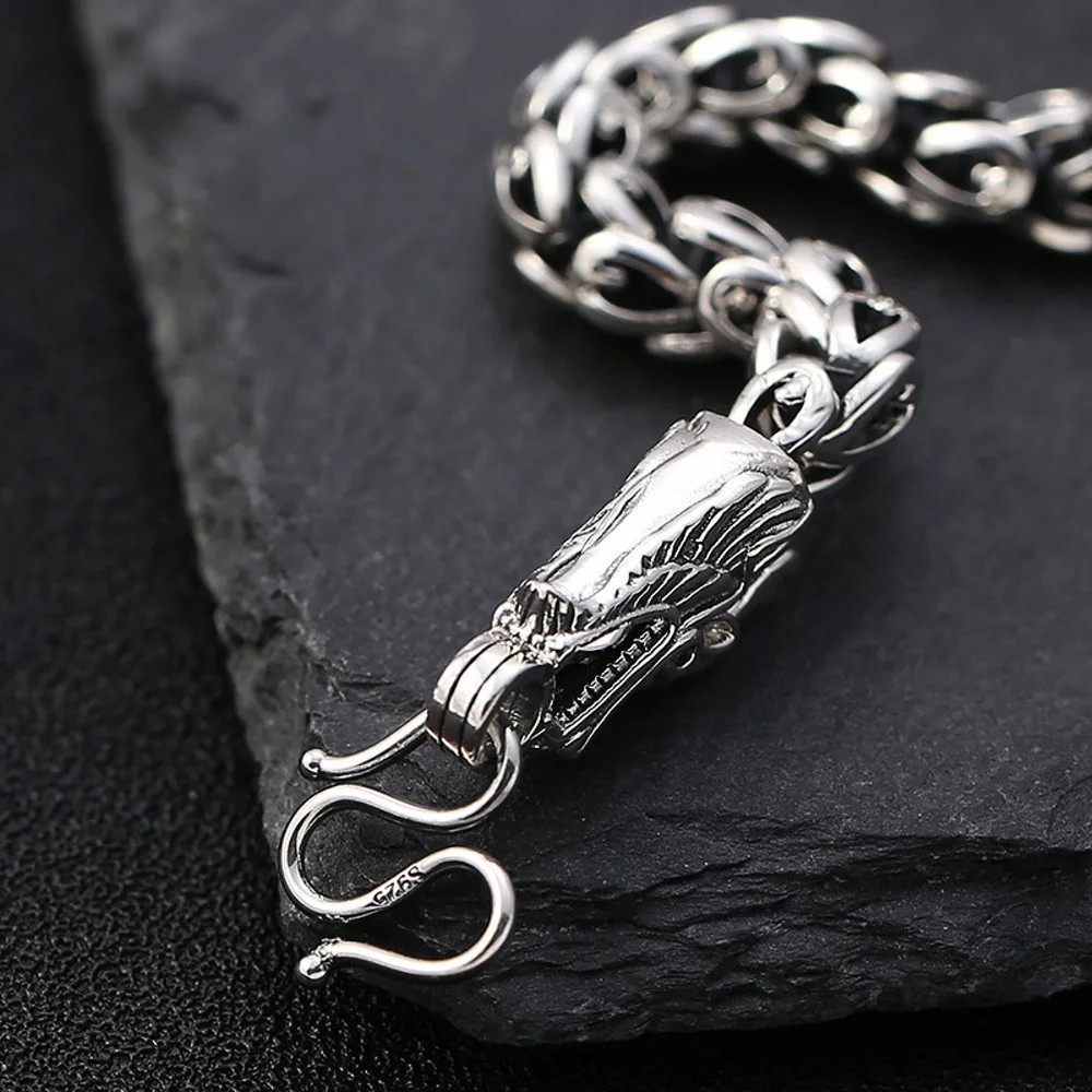 Настоящая твердая цепочка из стерлингового серебра 925 пробы для мужчин браслет с