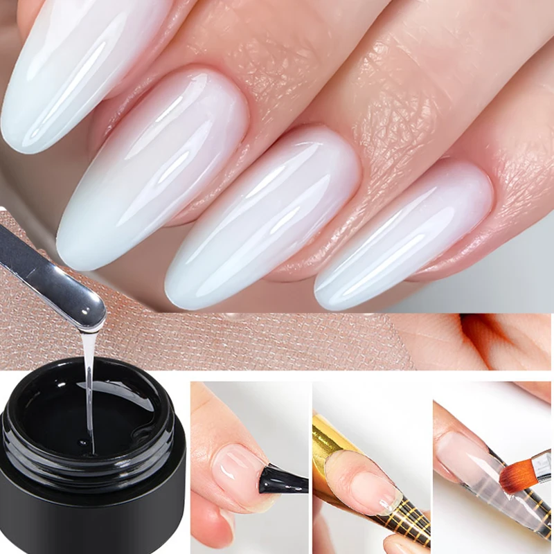 

MEET ACROSS 1 коробка гель для наращивания ногтей розовый, белый, прозрачный Удлинительный УФ-гель для наращивания ногтей кончики для наращивани...