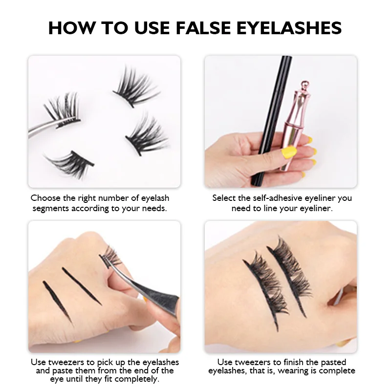 3D сегментные натуральные завивающие норковые трехмерные накладные ресницы