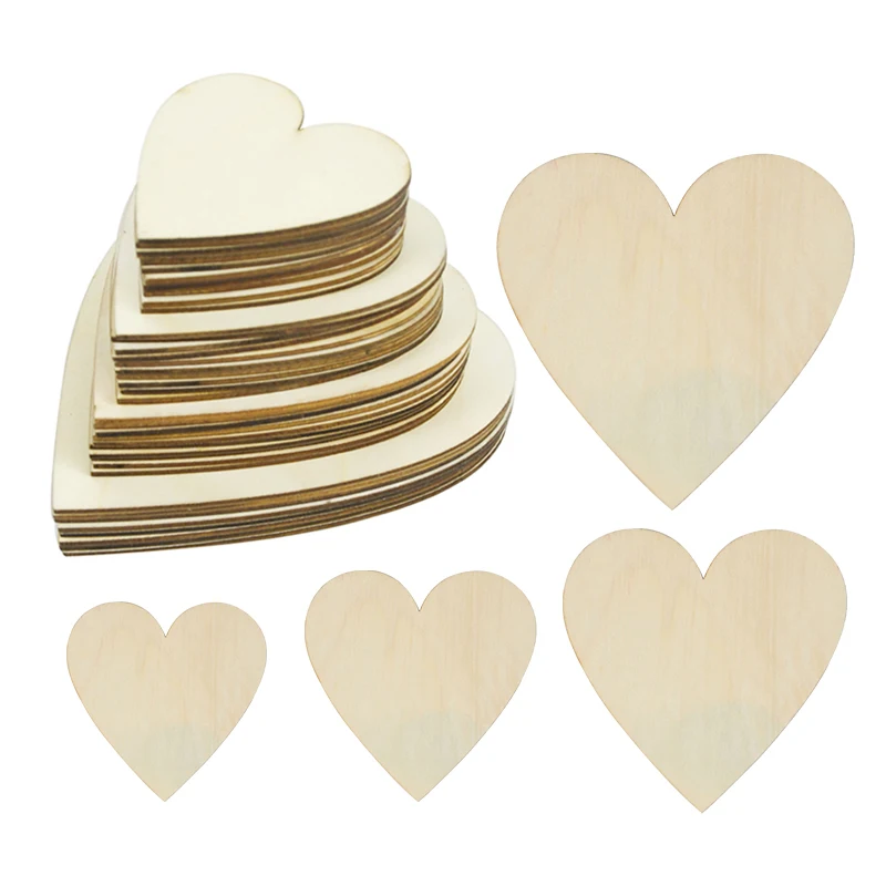 

5pcs 8/10/12/15cm Wood Slices Discs Heart Love Blank Unfinished Natural Wooden Chips DIY Craft Christmas Wedding Party Ornaments
