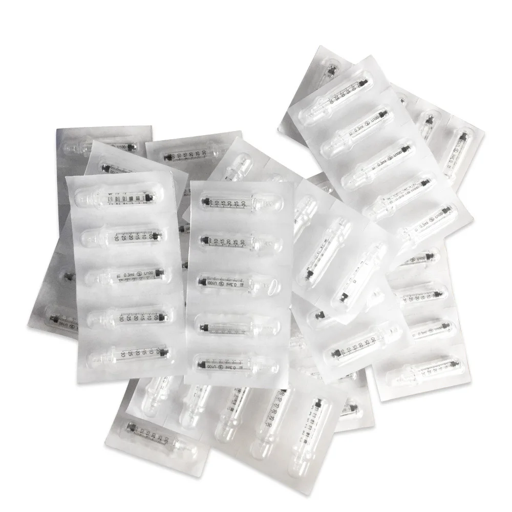 0.3 0.5ml Disposable Sterile Ampoule Head Syringe Needle for Hyaluronic Acid Pen Water Syringe Anti-aging Wrinkle Removal Tool