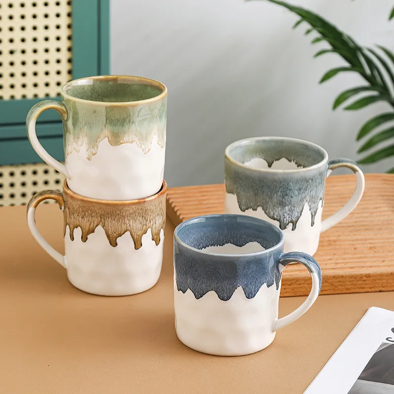 

Handmade Ceramic Mug for Coffee and Tea, Japanese Style Painted Tea Cup for Afternoon Tea and Couple Water Cup for Breakfast