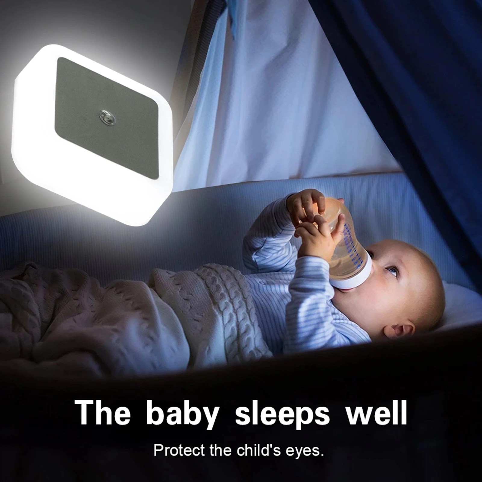 

Night Light With UK US Plug Sensor LED Night Lamp Wall Lights For Home Aisle WC Bedside Lamp For Hallway Pathway Kids Nightlight