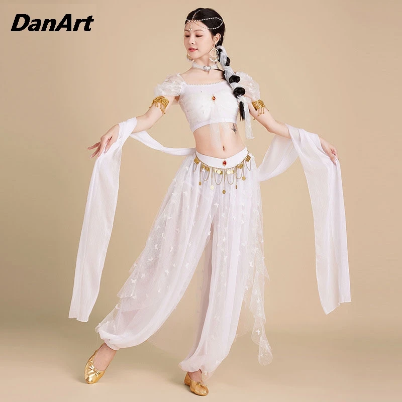 Женский китайский Дуньхуан летающий танцевальный костюм индийский для танца