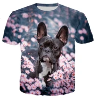 2022 new summer 3d t shirt french bulldog t shirt malefemale 3d printing t shirt casual clothing style streetwear top