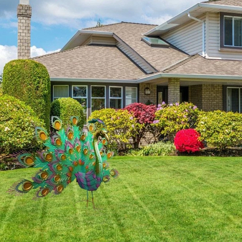 Статуя павлинов садовые декоры металлические павлины украшения для газона