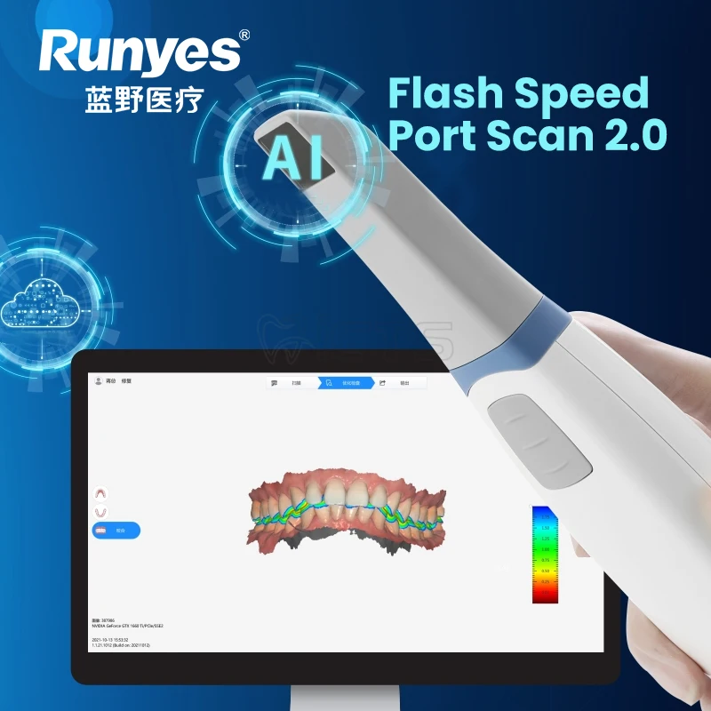 

Runyes IOS-11 Intraoral Scanner, Ergonomic Scanner Head Design, Rapid Scanning, Easy Disassembly, AI Intelligent Scanning