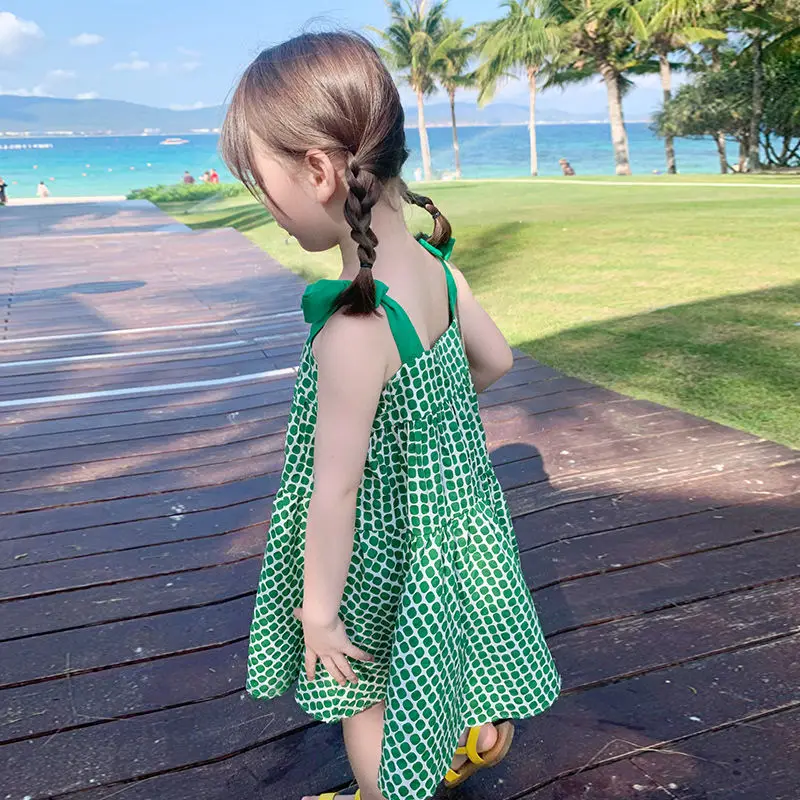 

Girls Dress Sleeveless Suspender Dresses 2023 New Summer Children's Clothing Fashion Princess Dress Baby Flower Girl Dresses 7y