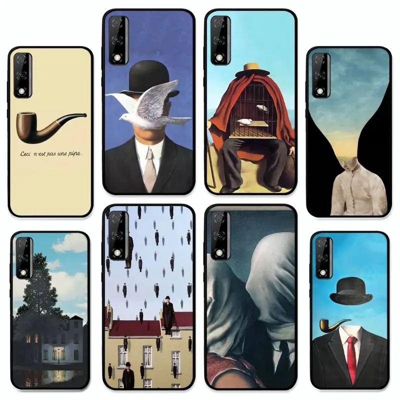 

Cute art painting Rene Magritte Phone Case for Huawei Y 6 9 7 5 8s prime 2019 2018 enjoy 7 plus cover