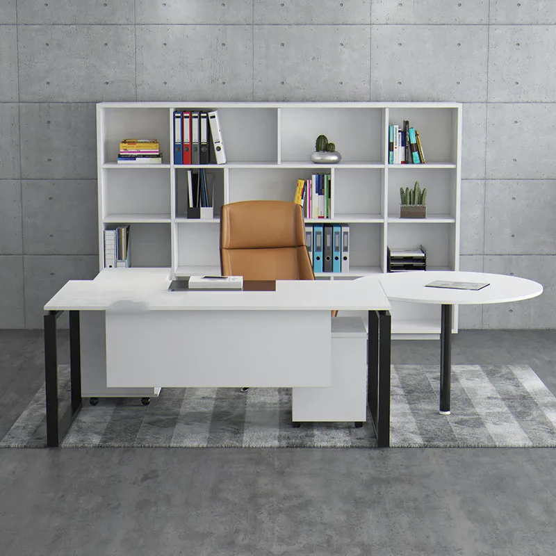Стол директорский белый современный письменный стол для студентов офисная