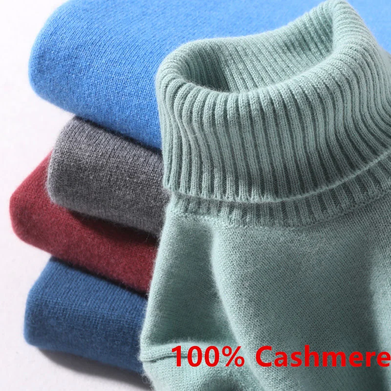 

100% Casmere Turtleneck Men Sweater 2023 Autumn Winter Knitwear Warm Mens Clotes Ropa ombre Pull omme Pullover Jumper