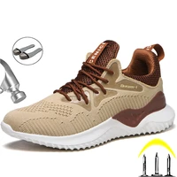 2022 sport safety shoes men indestructible work shoes boots lightweight work sneakers male steel toe shoes anti puncture boots