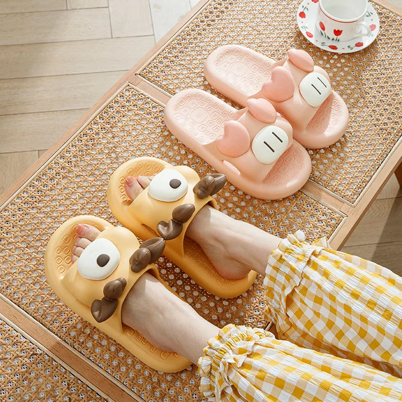 New Eva Sandals and Slippers for Women In Summer Cartoon Cute Couples Can Wear Anti-slip Soft Slippers for Men At Home