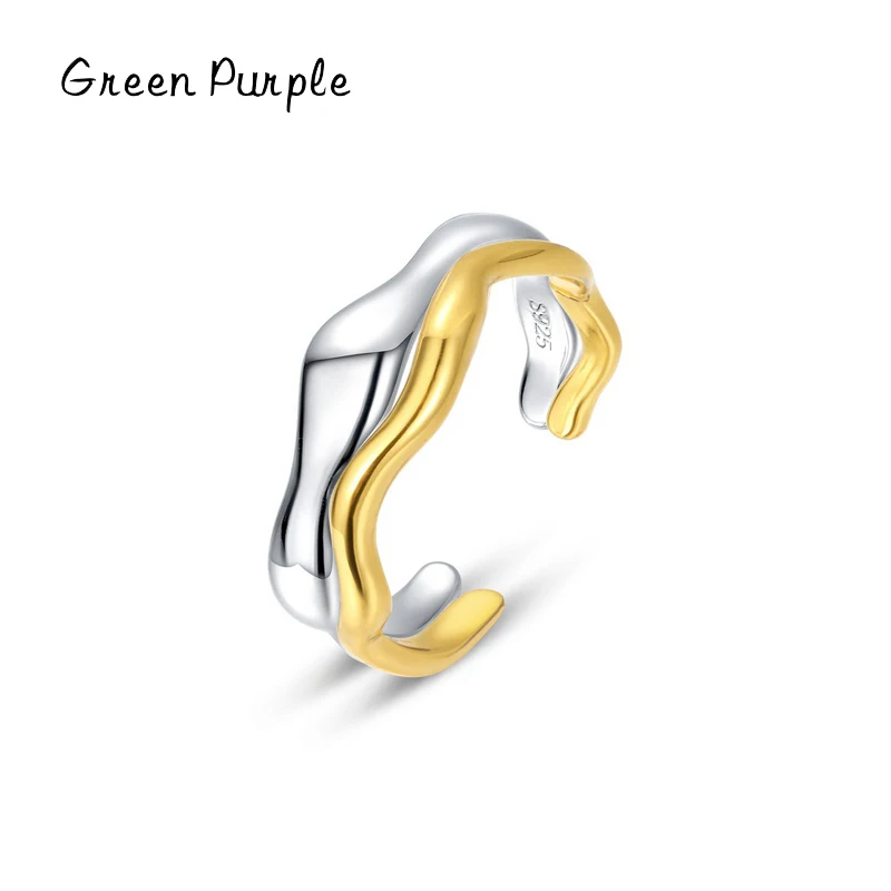 

Женское Двухслойное кольцо из серебра 925 пробы, с волной