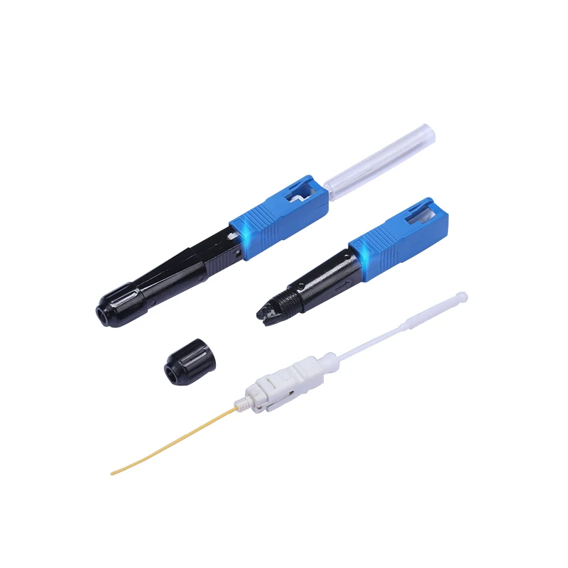 100pcs SC UPC Single-mode Fast Connector Embedded Connector FTTH Tool Cold Fiber Fast Connector SC Fiber Optic Connector