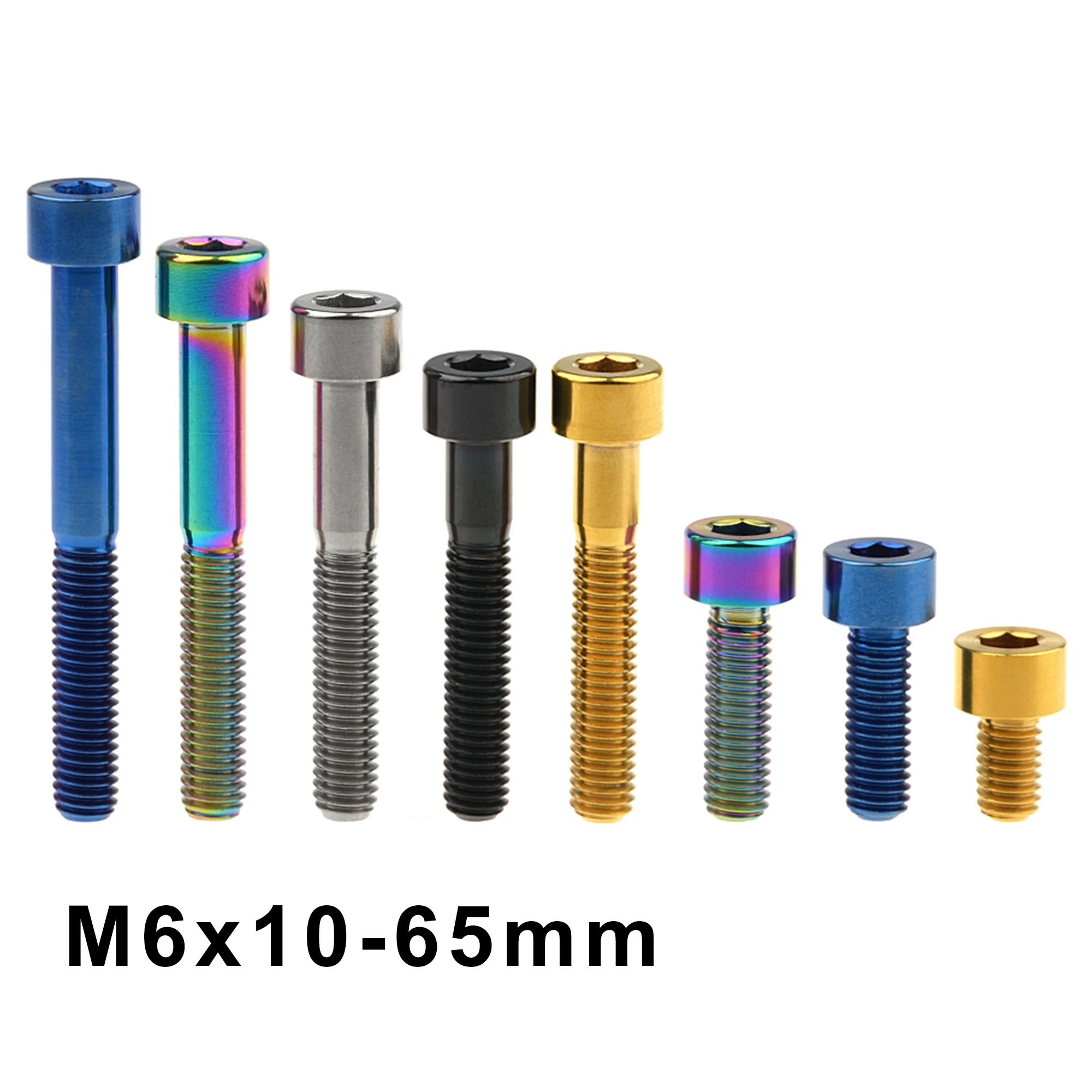 

Weiqijie titanium bolts M6x10 15 16 18 20 25 30 35 40 45 50 55 60 65mm stud head socket head cap screws bicycle accessories 6pc