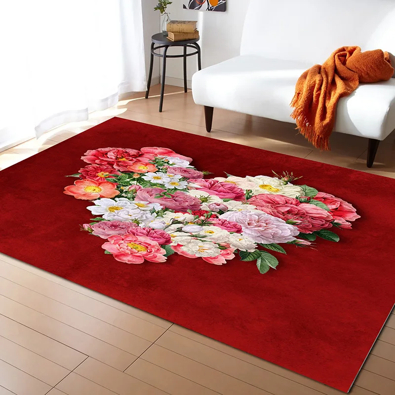 

Floral Rug Print Style Wedding Rug Bedroom Rug Pink Floor Mats Modern Living Room Rug Kitchen Dining Room Rug Home Decor Floor M