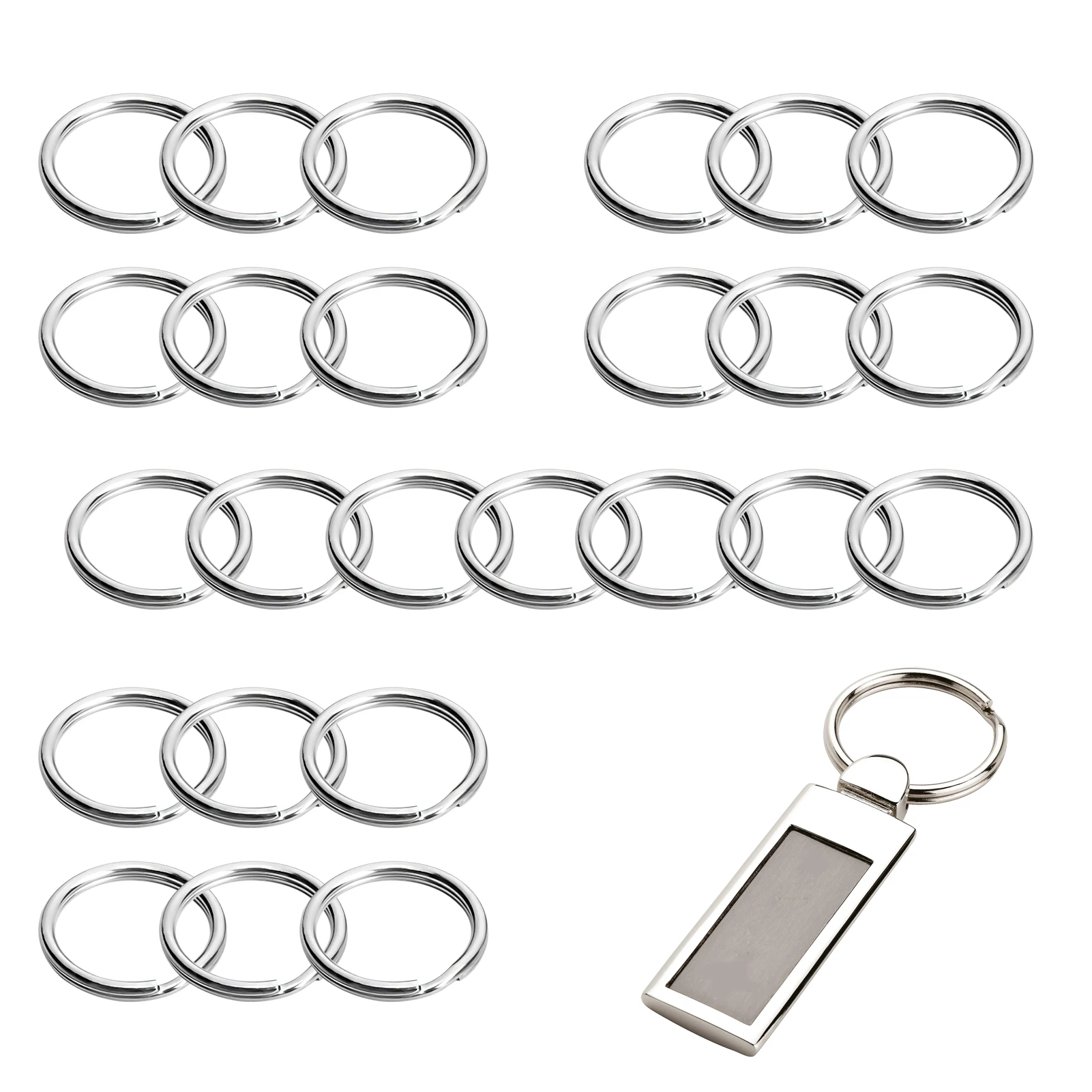 

Круглые плоские ремешки для ключей из нержавеющей стали, аксессуары для изготовления ювелирных изделий с защитой от потери, раздельные подвесные ремешки с орнаментом для ошейника для собак, 30 мм, 25 шт.