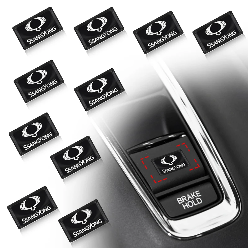 

10pcs Car Stickers Gears Knob Decorative Badge for Ssangyong Rexton 2 Tivolan Musso Tivoli Kyron Actyon Sport Korando Car Decor