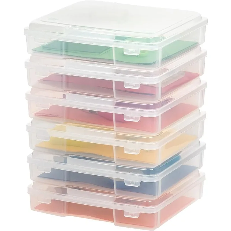 

IRIS USA 6Pack 8.5" X 11" Portable Project Case Container with Snap-Tight Latch, Clear