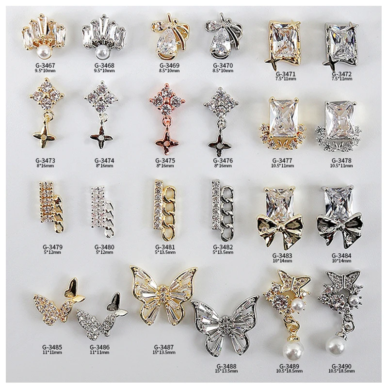 

3 шт. подвеска в виде короны и бабочки, искусственный жемчуг из сплава для маникюра и красоты ногтей