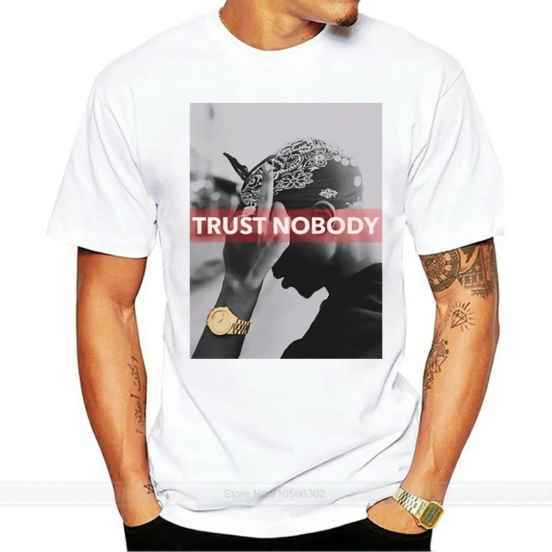 

Mens T Shirts Fashion 2PAC TRUST NOBODY TUPAC Shakur cotton tshirt men summer fashion t-shirt euro size