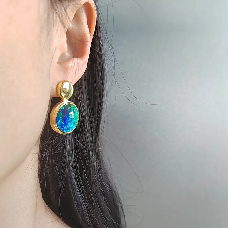 Элегантные зеленые серьги в стиле ретро для женщин ювелирные аксессуары