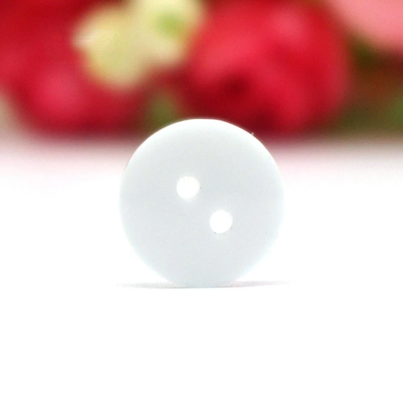 

50PCs Decorative Buttons White 2 Holes 12.5mm Sewing Resin Buttons Flatblck Scrapbooking